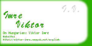 imre viktor business card